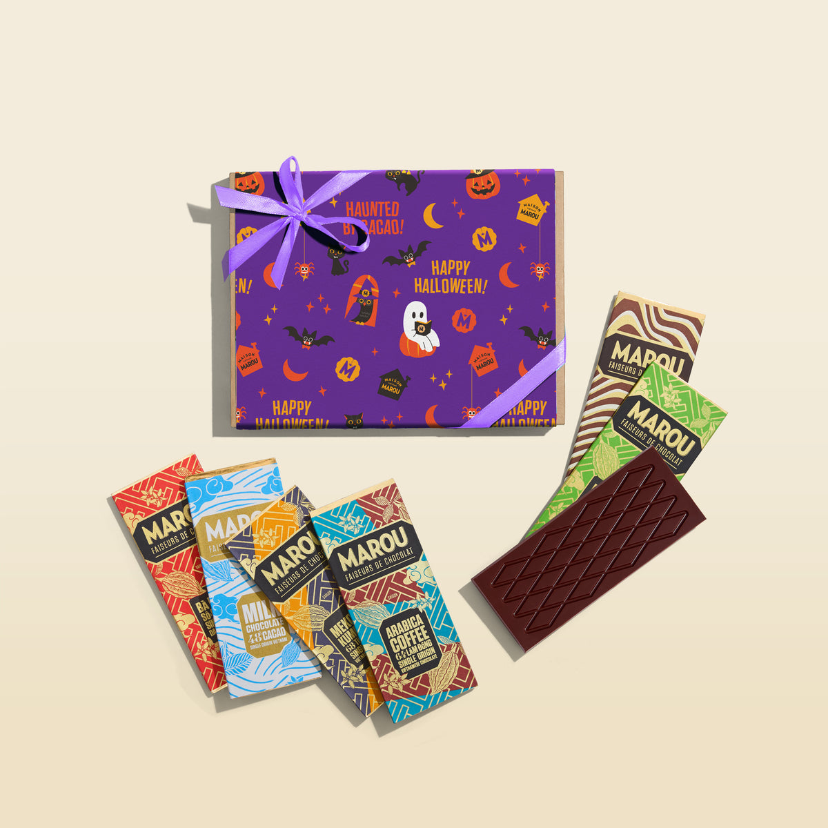 The Faiseurs Collection 6 Chocolate Mini Bars Gift Box - Halloween Edi ...